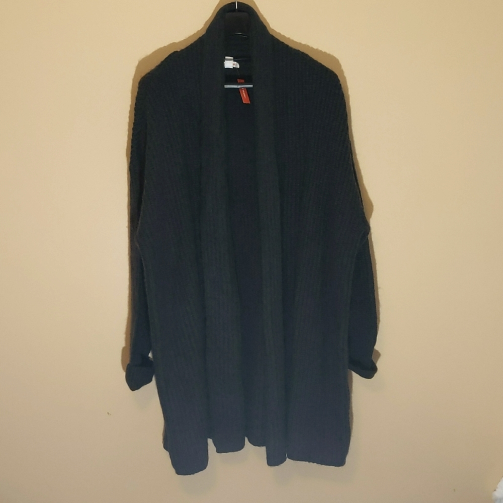 Joe Fresh| NWT Black Long Cardigan Acrylic Blend With Cuffed Sleeves